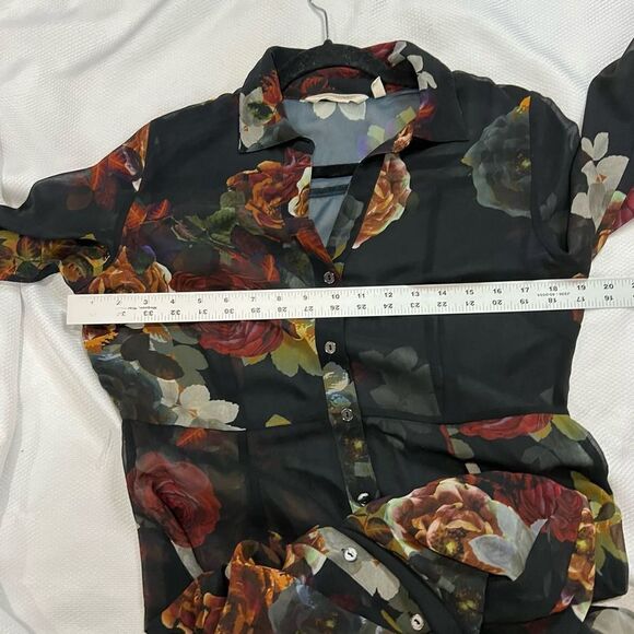 Soft Surroundings Anais Black Floral Long Sleeve Maxi Dress - Picture 6 of 15